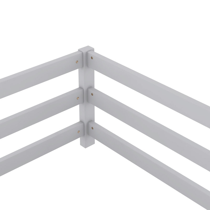 Lit en bois Wood Montessori, Lit simple, Gris