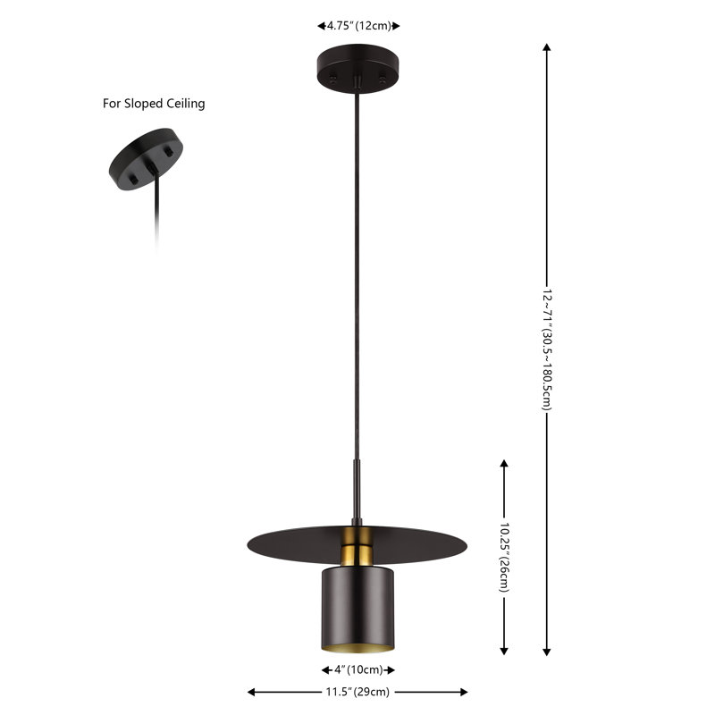 Luminaire suspendu cylindrique à 1 lumière Isabeau