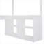 Lit mezzanine double en bois avec bureau en U, compartiments de rangement et miroir à trois volets-1705806998