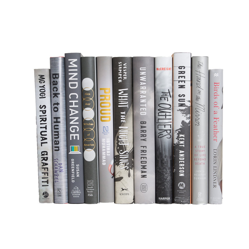 Decorative Books - Stone Dust Jacket Book Bundle - 1 Foot of Grey Books