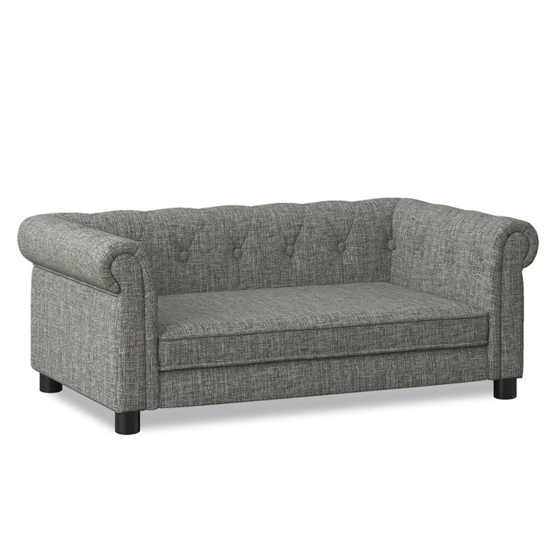 Elegant Rectangular Pet Bed, Light Gray
