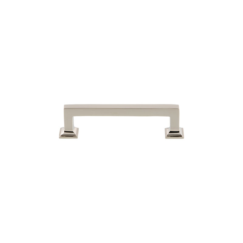 Grandeur Geneva 4" Brass Handle Pull, Polished Nickel