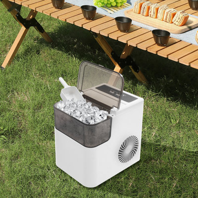 1.4L Portable Countertop Ice Maker 26 Lbs/Day Clear Bullet Ice, 8-Minute Cycle, Self-Cleaning, Removable Basket on Fridge.com