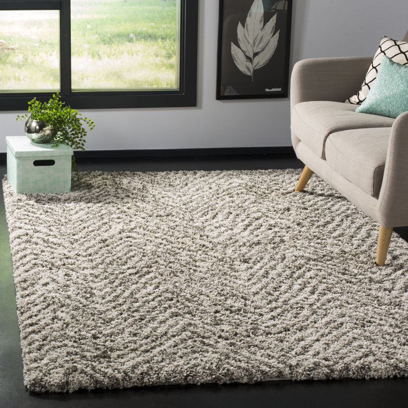 Tapis ivoire / gris Adessa, Rectangle 5 pi 1 po x 7 pi 6 po
