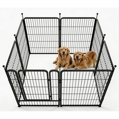 Parc pour chien robuste en métal, enclos pour animaux pliable avec porte, aire de jeu extérieure pour chiots de 40 pouces, clôture portable résistante à la rouille pour petits chiens, lapins et petits animaux