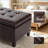 Contemporary Storage Bench with Tufted Cushion