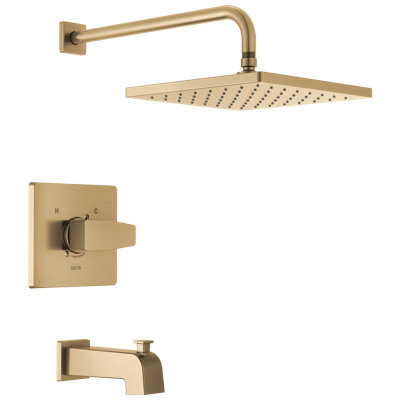 Raincan Square Tub and Shower Faucet Set
