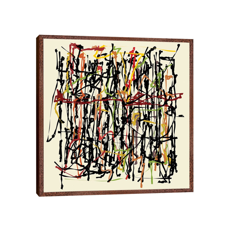 Pollock Wink by Angel Estevez - Print on Canvas, Classic Brown Wood Framed, 45.72 cm H x 45.72 cm W