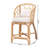 Bali & Pari Prisca Natural Rattan Counter Stool With Bubble Frame - Handwoven Wicker Accent Stool With Round Back And Removable Cushions For Kitchen Island Or Lounge