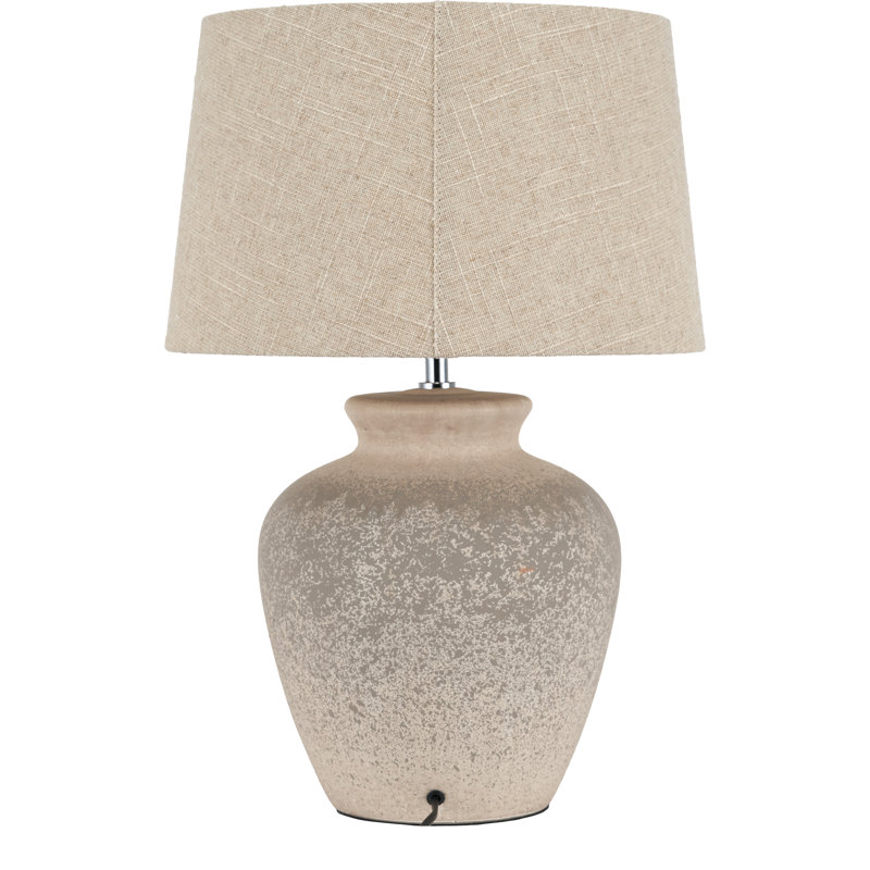 Rhone Ceramic Table Lamp, Beige, 53cm H 36cm W 36cm D