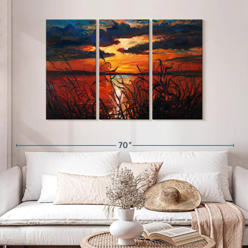 Coucher de soleil foncé Gillard, H 32 po x l 50 po