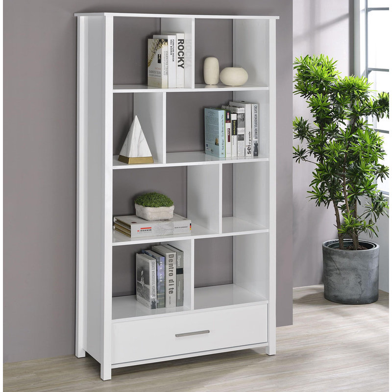 Bibliothèque haute brillance à 4 niveaux, Blanc
