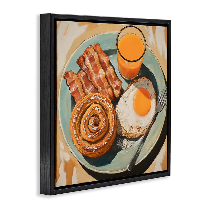 Cadre flottant Cinnamon Roll, conçu par Tina LeCour, H 25 po x l 25 po, Cadre flottant noir de jais