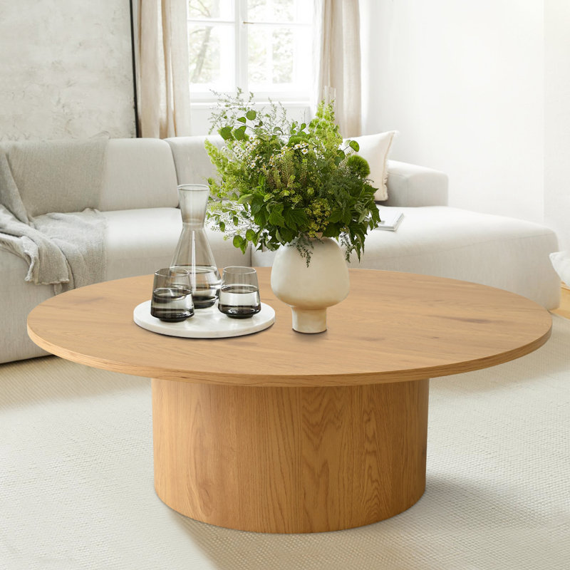 Table basse à piédestal Giann, Chêne