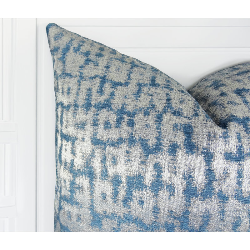 Thomas Collection® Silver Blue Metallic Designer Throw Pillow Assorted Sizes, Square 16"
