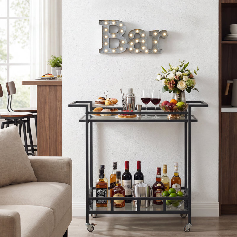 Chariot-bar en métal, Black