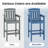 Tall Chairs Of 2, Blue, , Removable Tray, Umbrella Hole, Wood - Grain, Low Maintenance For Poolside Blue Patio , With Tray And Effort