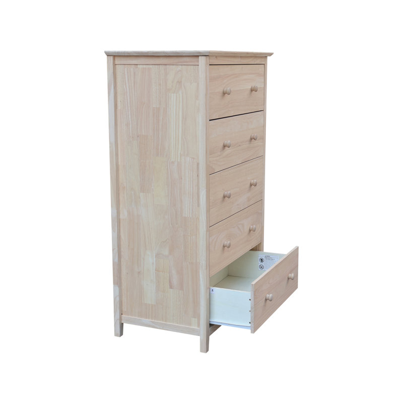 Calumet Heimann Solid Wood 5 Drawer Dresser, Unfinished