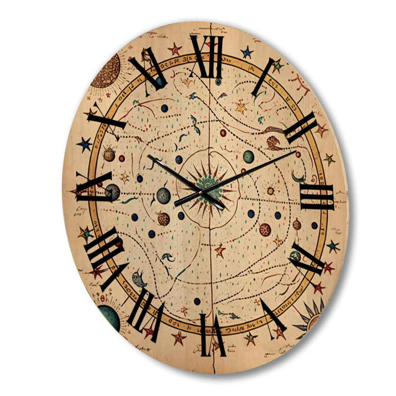 Horloge murale en bois massif Mariolita, Moyenne