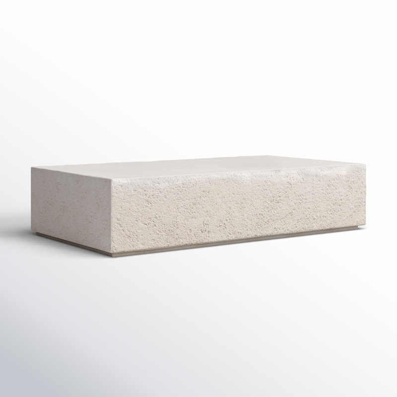 Aubrey Rectangular Outdoor Coffee Table , 65'' in. W 35'' in. D, Blanc White