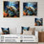 Tortue verte et bleue, animaux marins, art mural-1714459968-1756273650