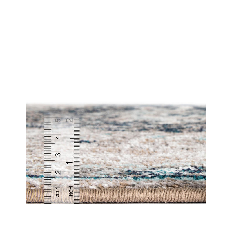 Tapis abstrait Galyean, Grey, Rectangle 5'3" x 7'9"