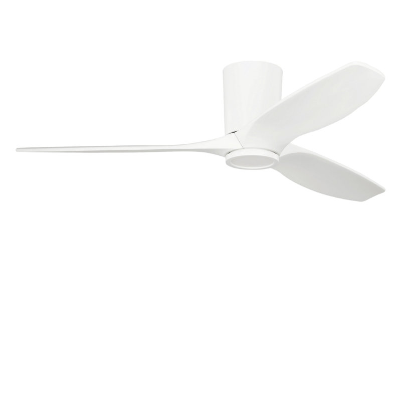 Seyra Smart Hugger LED Ceiling Fan, Matte White, Matte White, 52" Wide