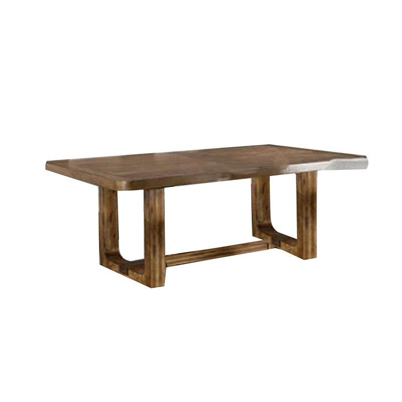 Table de salle à manger Ramie, bois brun châtaignier, feuille extensible de 84 à 102 pouces