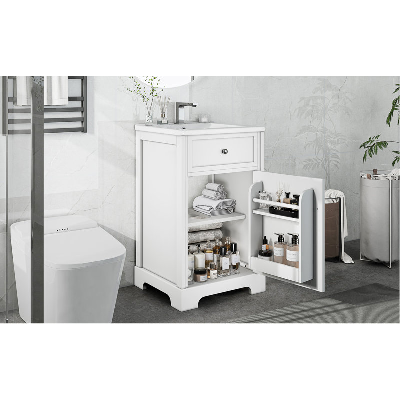 Meuble-lavabo élégant avec lavabo offrant beaucoup de rangement et un design moderne