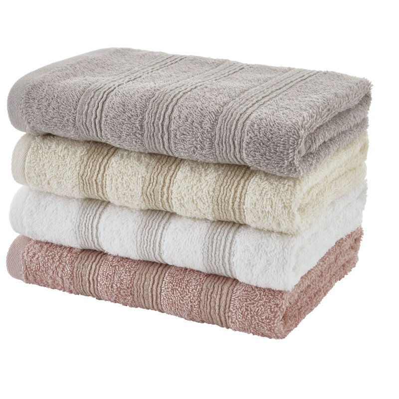 Lurex Bands Bath Towel, Cream/Gold