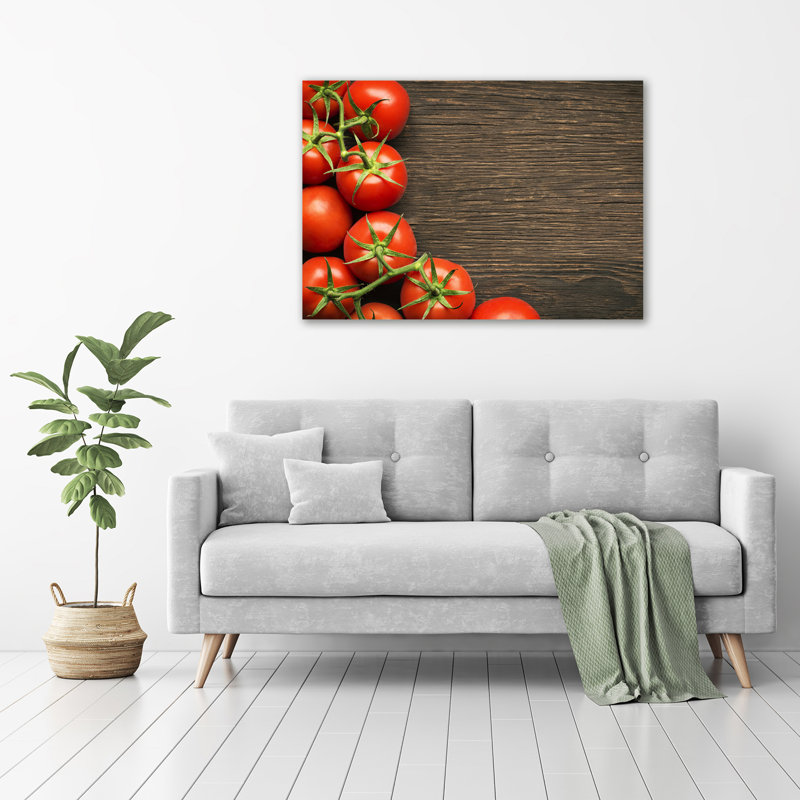 Tomatoes On Wood - Wrapped Canvas Print