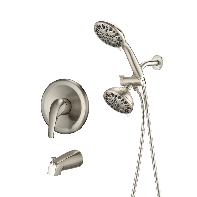 All-In-One Kit with Rough in-Valve, Silver/Beige