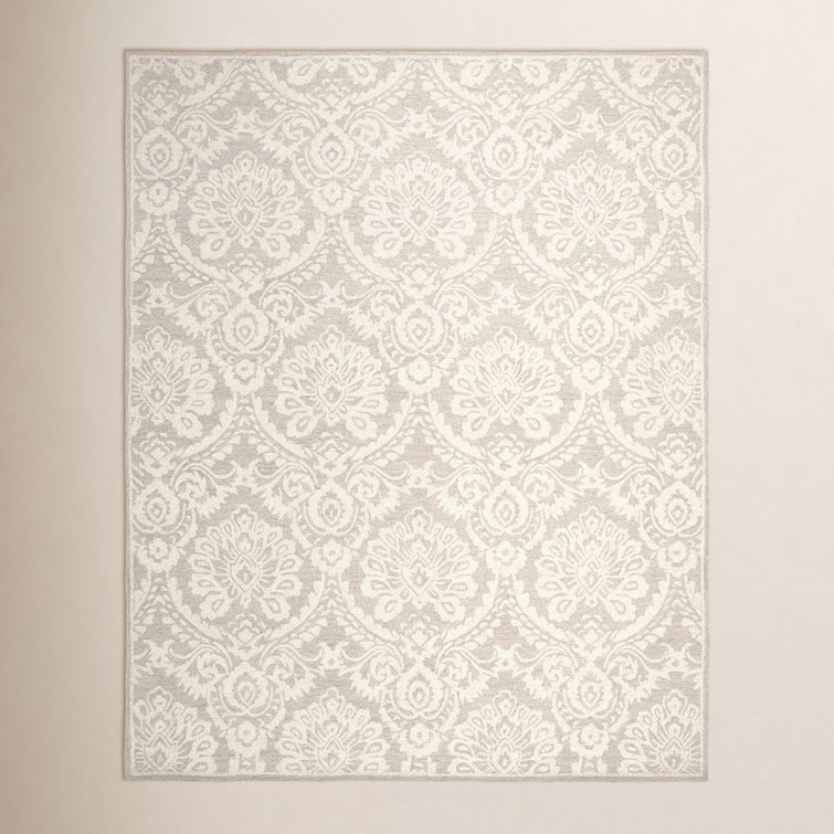 Tansy Handmade Wool Silver / Ivory Rug
