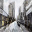 Grey Gloomy Street - Toile grise contemporaine pour la décoration intérieure