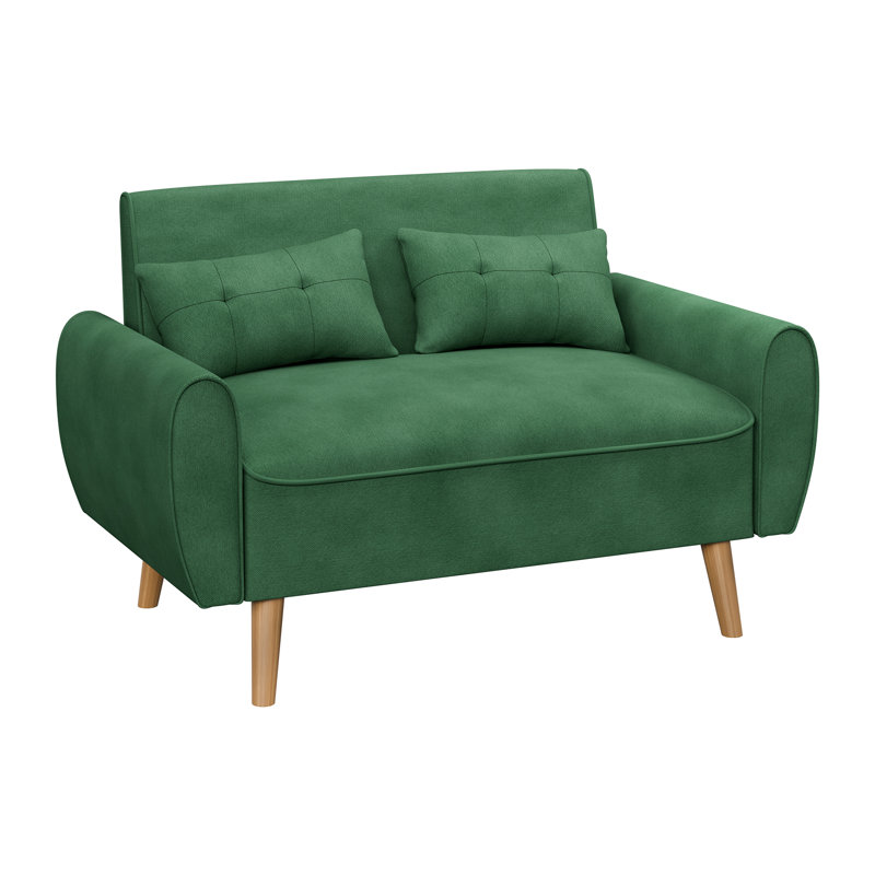 Julizza 49" Upholstered Sofa Loveseat, Green