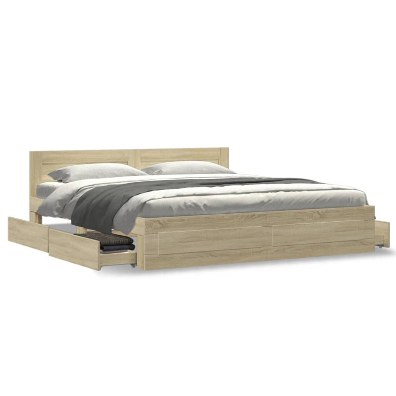 Storage Bed, Sonoma Oak, Super King (6')