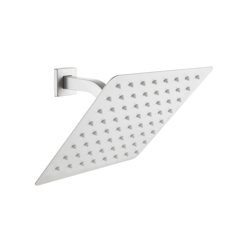 Pomme de douche ultra-mince en acier inoxydable 304 - Chute de pluie élevée avec buses autonettoyantes, Protection complète du corps, Installation sans effort, Couverture auto-pluie incroyable, Installation simple