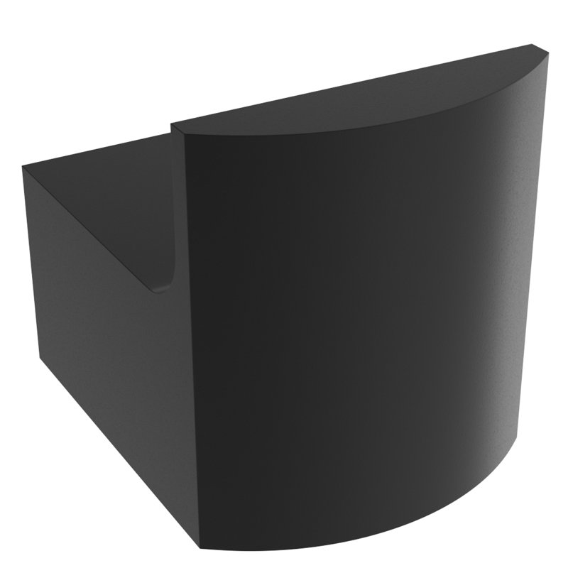 Flow Wall-Mounted Towel Hook - Matte Black, Premium Brass Construction, Installation Hardware Included, Matte Black
