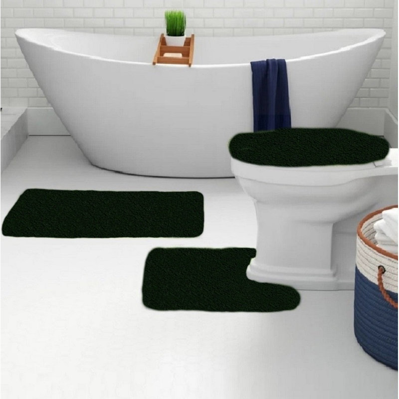 Saveion Non-Slip Bath Rug, Dark Green
