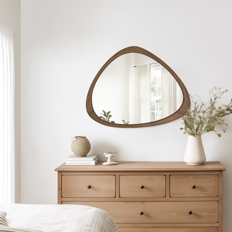 Miroir de salle de bain Doruk, 25,4 po x 20,3 po, Noyer