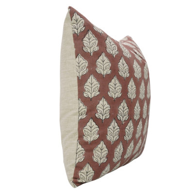 Fabdivine Floral Home Decor Cushion Cover, Block print design, Mayur