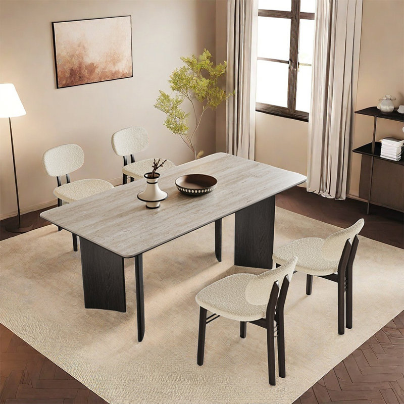 Ensemble de table de salle à manger rectangulaire de style français, H 29,5 po x L 63 po x l 31,5 po