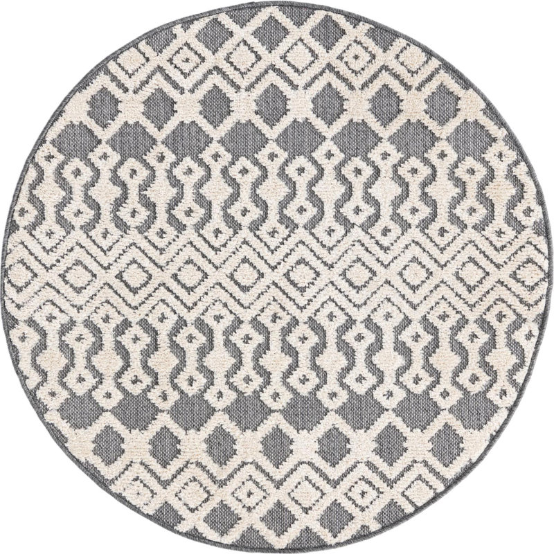 Britnie Abstract Indoor Rug, Round 3'3"