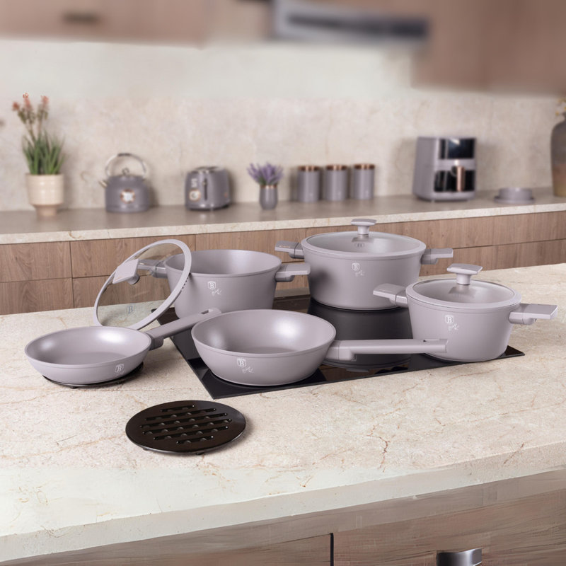 10 - Piece Non-Stick Aluminum Cookware Set, Taupe