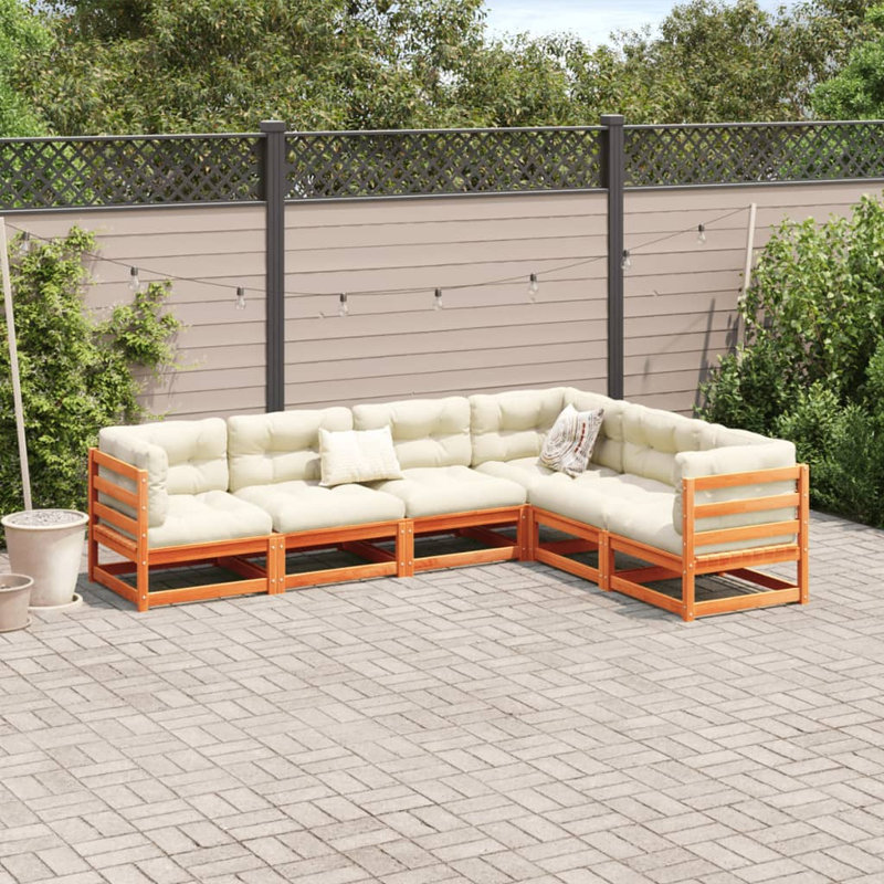 70cm Wide L-Shaped Patio Sofa, Wax Brown