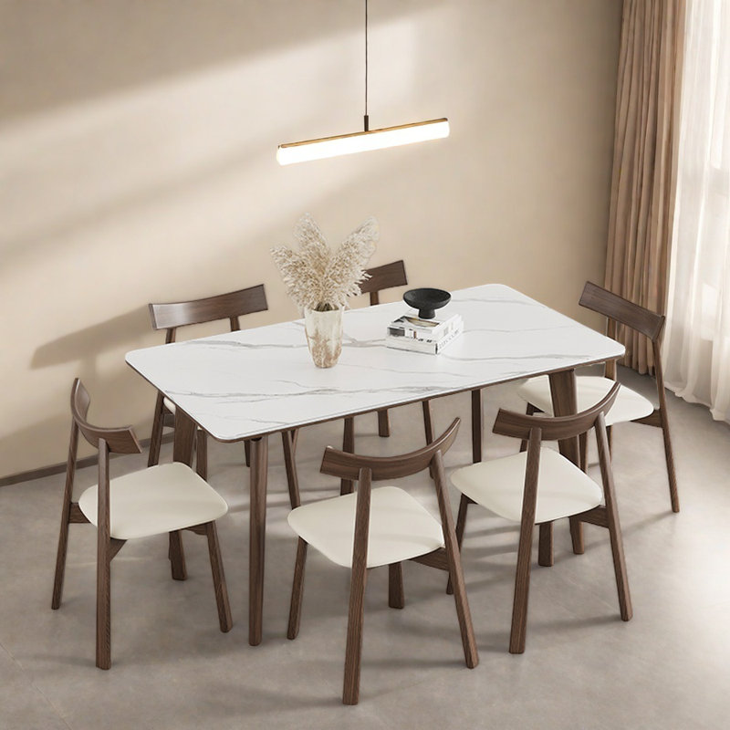Rectangular modern simple solid wood table set, 29.52"H x 78.74"L x 35.43"W