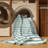 Washable Powder Blue White Striped Area Rug-1321989193