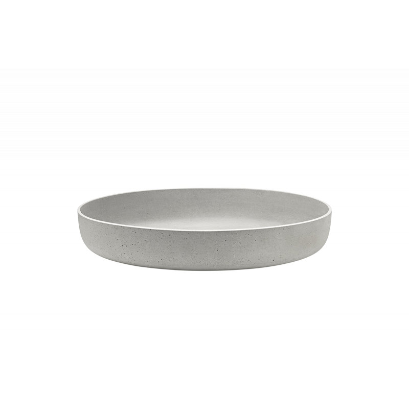Moon Stoneware Modern & Contemporary Decorative Plate in Concrete, 2.56" H x 15.75" W x 15.75" D