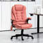 Chaise de bureau avec chaleur et vibration à 6 points - orange, dossier haut, siège réglable, soulage le stress physique, massage des douleurs au dos avec massage vibrant