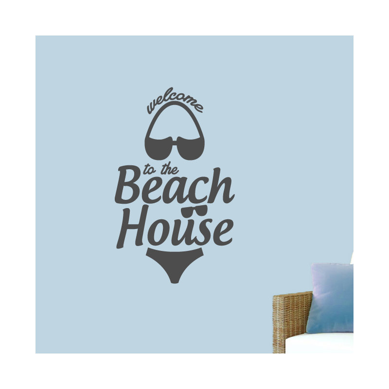 Décalcomanie murale "welcome to the beach house", Gris foncé